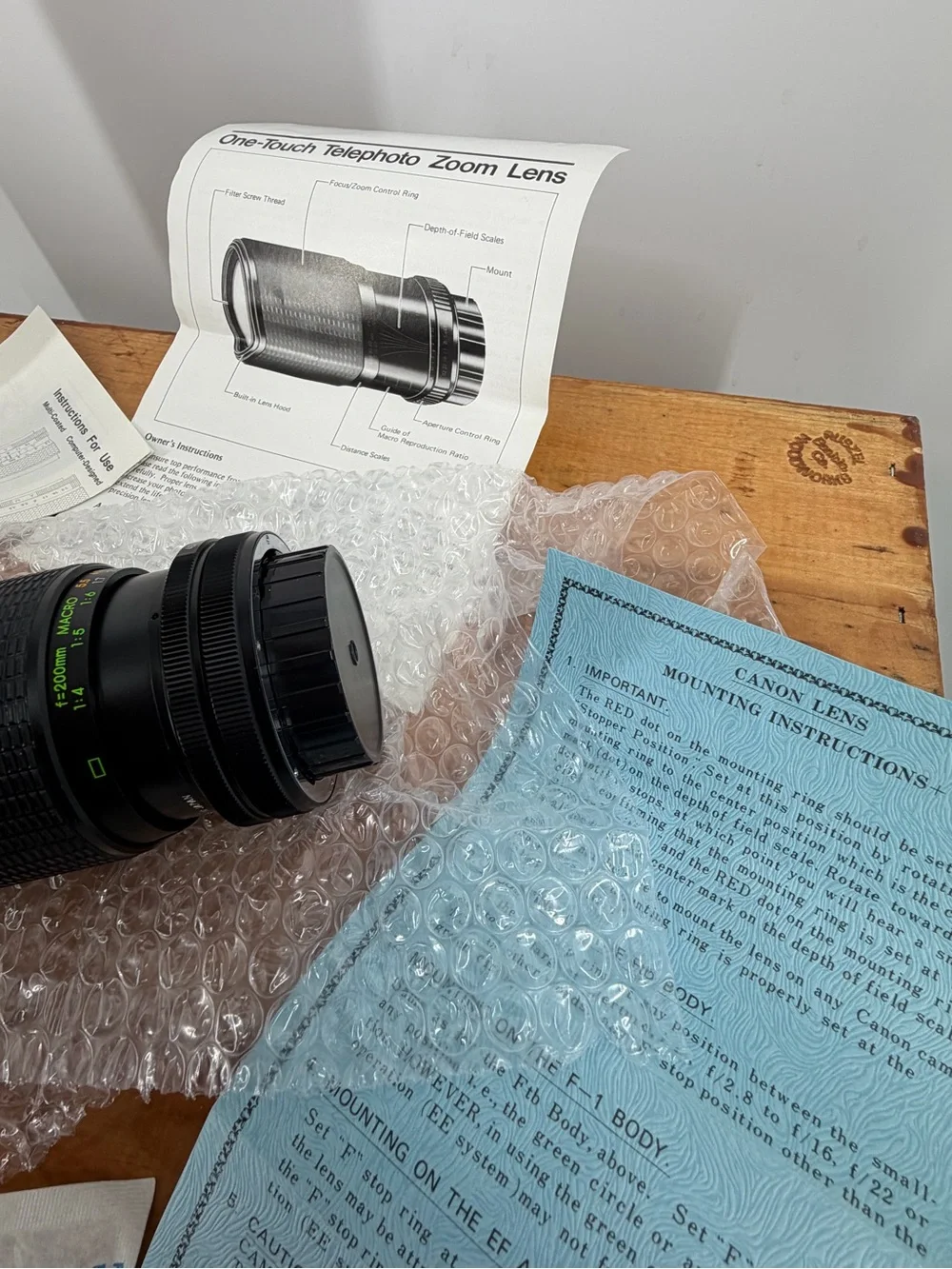Vintage 70s 80s Rokinon 80-200mm f/4.5 Macro Zoom Lens Canon FD Mount AE-1 NOS